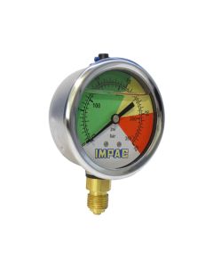 Manometro Glicerina Inox 25 Bar Dia. 63mm Conex. Inf 1/4" bsp IMPAC
