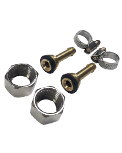 Kit 2 Racor Bronce Mang. 8mm Tuerca Hexagonal y Abrazadera Inox