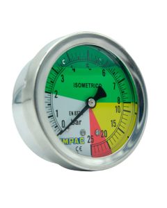 Manometro ISOMETRICO IMPAC 25 Bar 63mm Conex. 1/4" Posterior