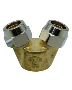 Multiplicador de gotas Doble en Y  tuerca 3/8" conexión M22